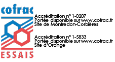 Accréditations COFRAC Laboratoires de Montredon-Corbières et Orange